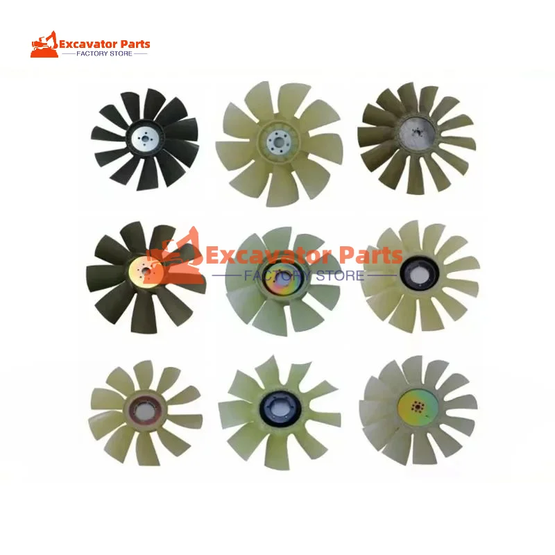 For XCMG XE 75D Sany sy 55/60 Kubota KX V2607 Engine fan blade 12 Leaf Gale Excavator Parts