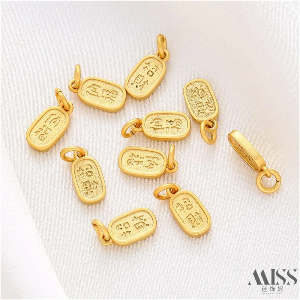 

Sand Gold Color Retention Lucky Nafu Tag Pendant DIY Handmade Bracelet Necklace Small Pendant Jewelry Accessories