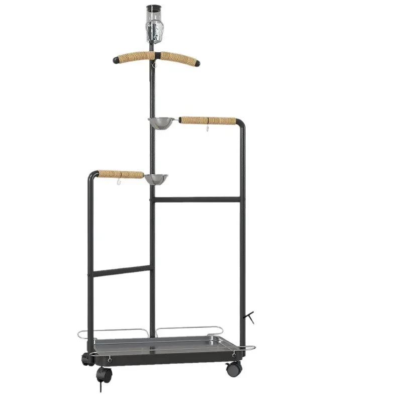 Parrot Triangle Bird Station  Medium and Large Wrought Iron Stainless Steel Drinking Water Feeding Rinse