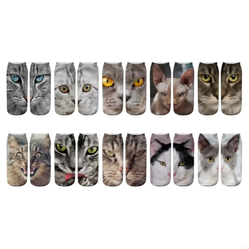 

L5YC Funny Print Socks Fun Patterned Cotton Dress Socks for Kids Boys Teens Adult