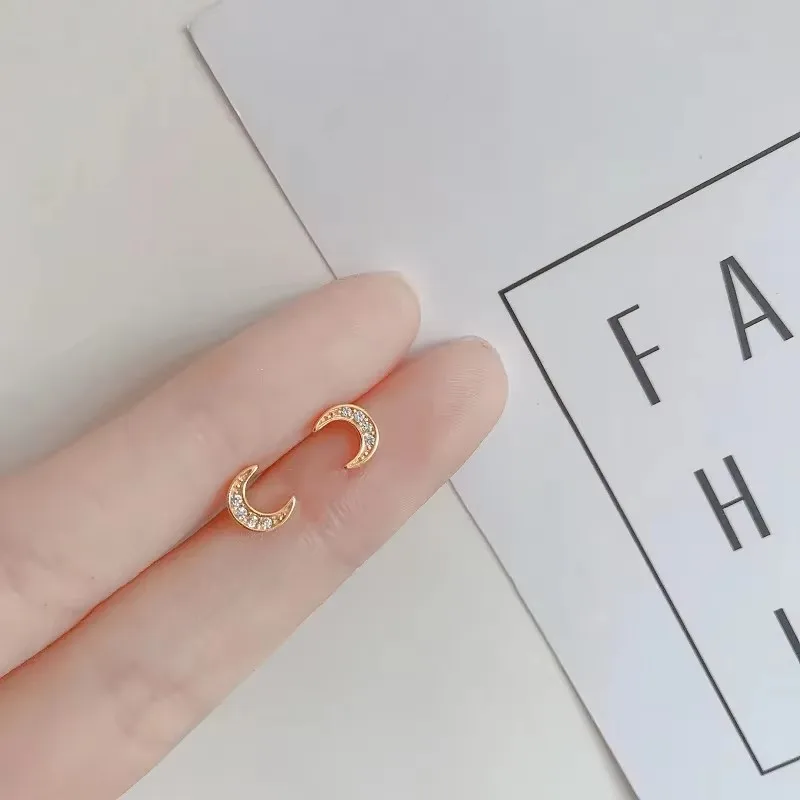 Korean Fashion Sweet Cute Flower Mini Stud Earrings For Women Teens Gold Color Hypoallergenic Daily Wear Jewelry Gift