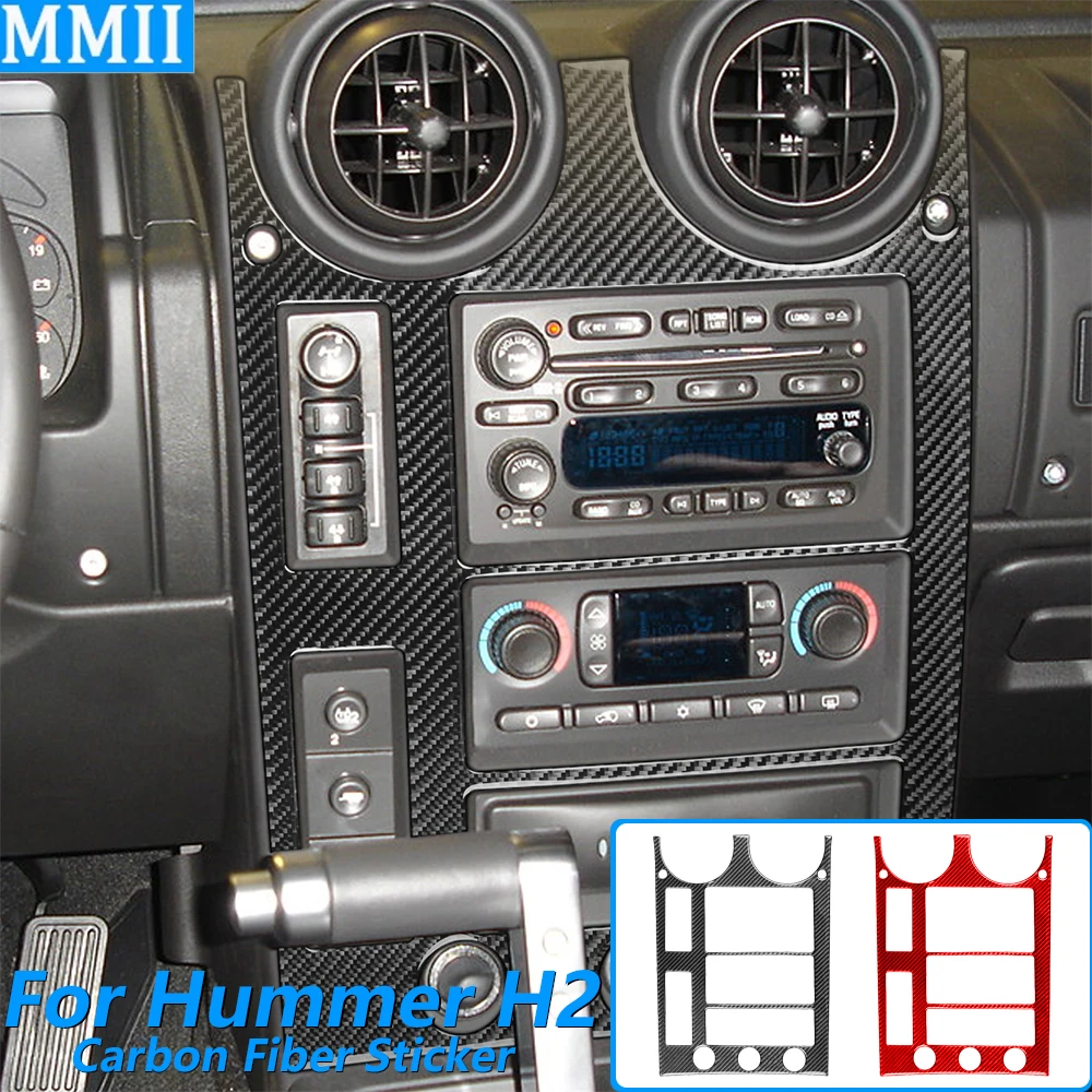 

For Hummer H2 2003-2007 Carbon Fiber Central Control Air Conditioning AC Radio CD Panel Cover Decorative Car Accessories Sticker
