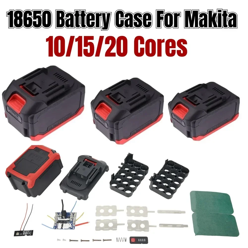 

Plastic 18650 Li-ion Battery Case Storage Box Shell For Makita Power Tools 21V Single Cell Charging Voltage Parts 10/15/20 Cores