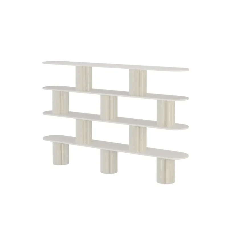 Booth storage partition Multi-layer display cabinet integrated against the wall Study baffle