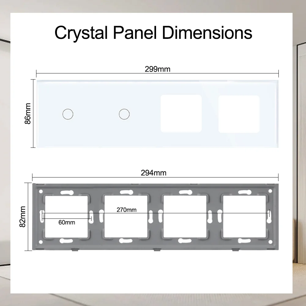 TAWOIA 299mm Glass Frame Quadruple Combination Tempered Glass With Metal Frame