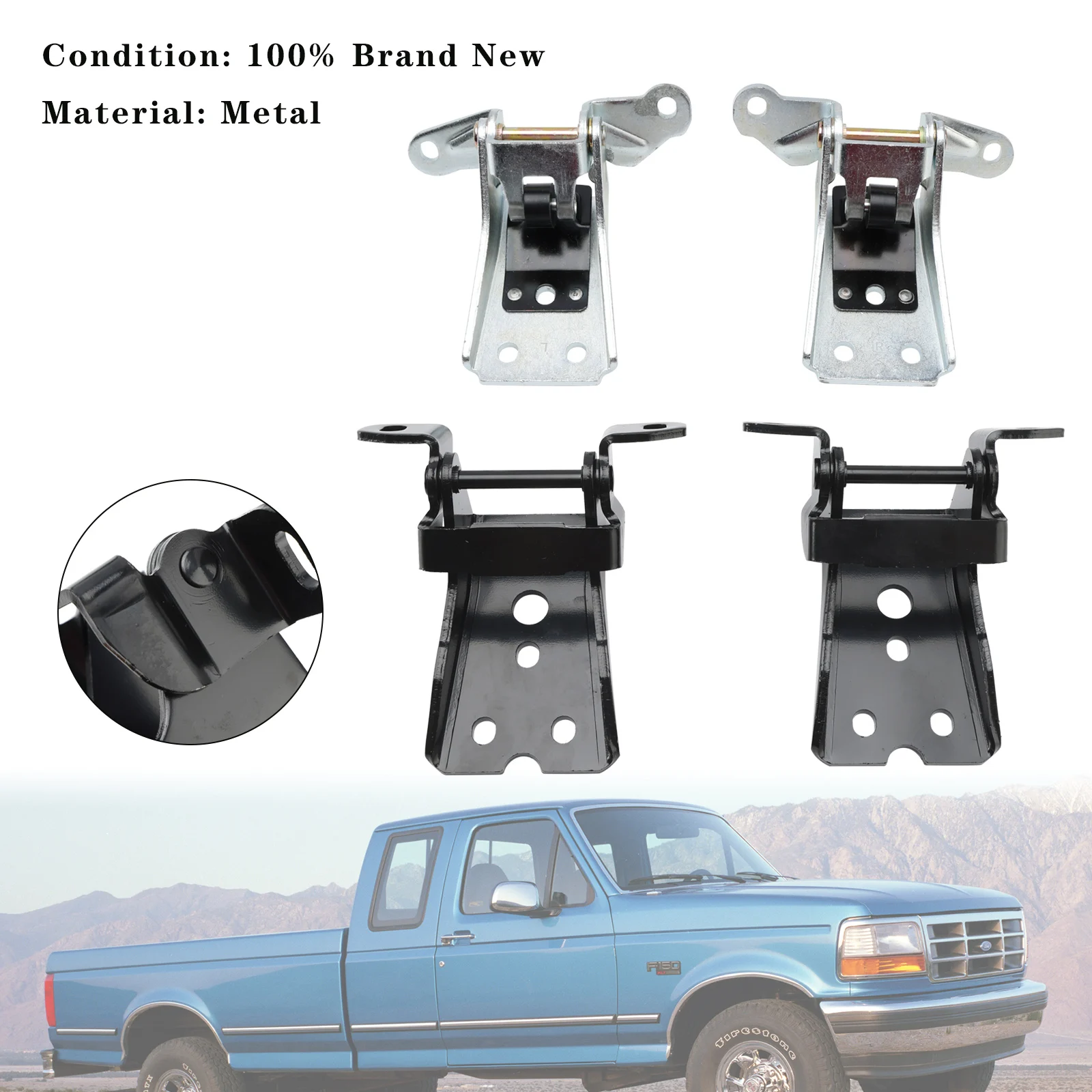 

4PCS Front Upper Lower Door Hinge for Ford F150 F-250 F-350 Mercury 1980-1997