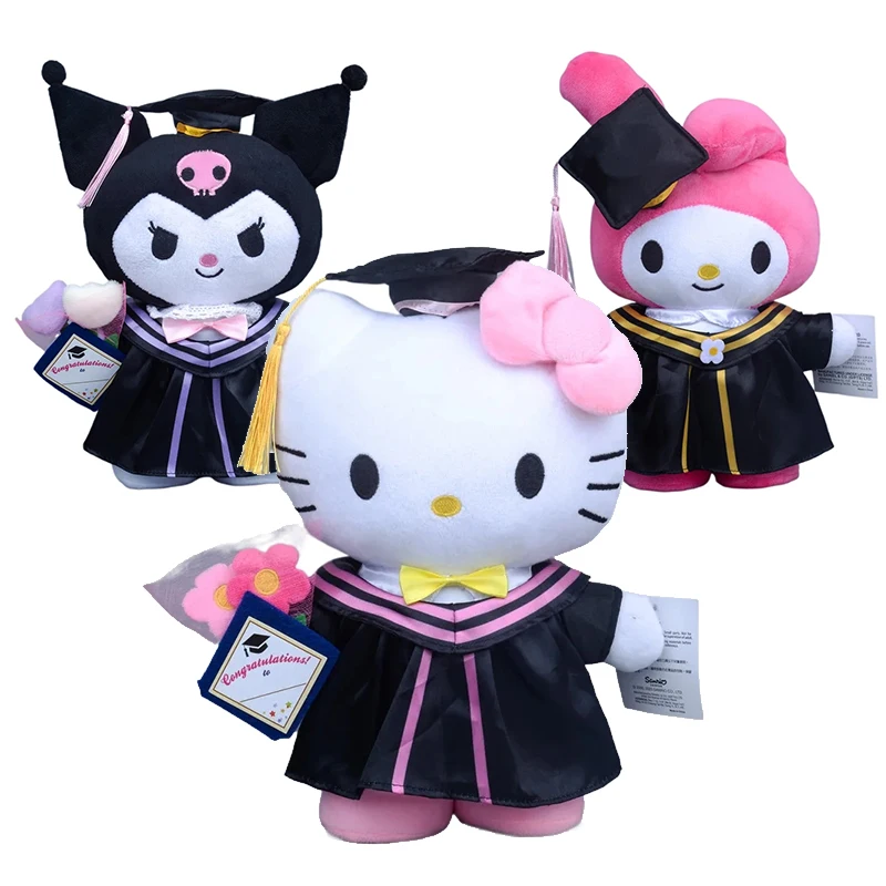 

Sanrio Anime Plush 35cm Cinnamoroll My Melody Kuromi Hello Kitty Graduation Plushie Doll Kawaii Soft Stuffed Graduation Gifts