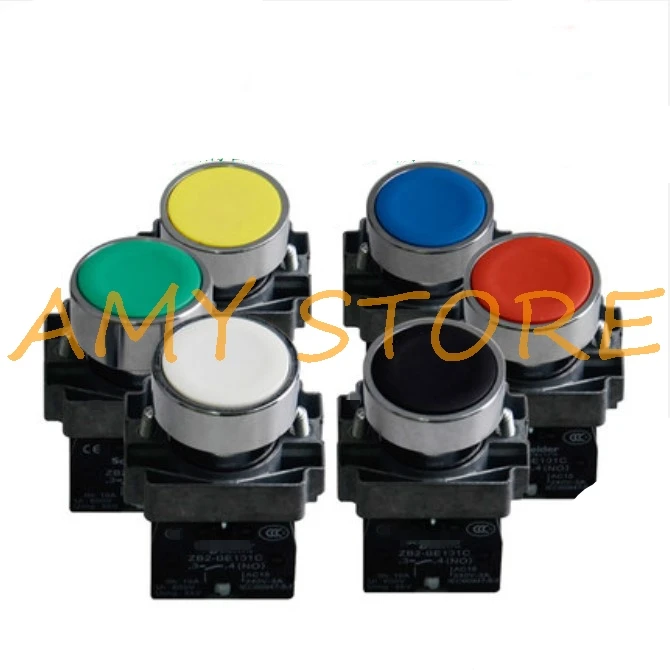1Pc XB2BA31C BA11/21/51/61 NO WHT BLK Green Yellow Blue BA42/22 NC Red Sign Momentary Flush Push Button Switch