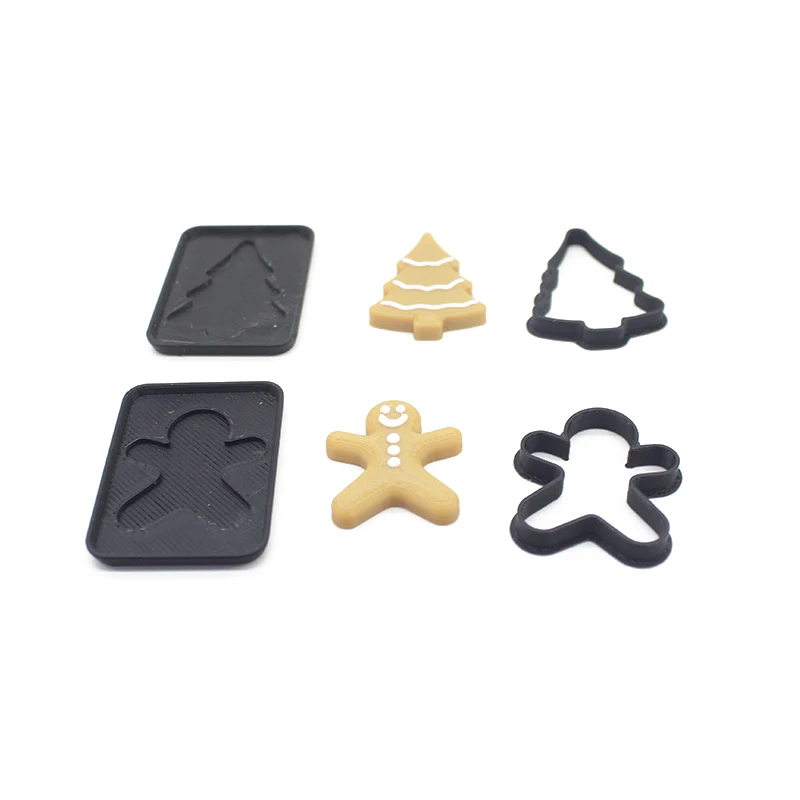3 pièces 1/12 échelle Miniature pain d'épice humain homme noël cuisson maison de poupée Mini moule à biscuits semblant cuisine nourriture jouet