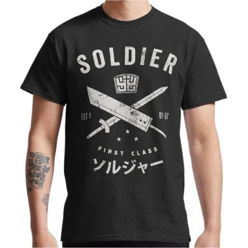 

0505 Final Fantasy SOLDIER Gift t shirt for RPG gamer 100% cotton printed tee Men's Short Sleeve Graphic Clothes All size tops