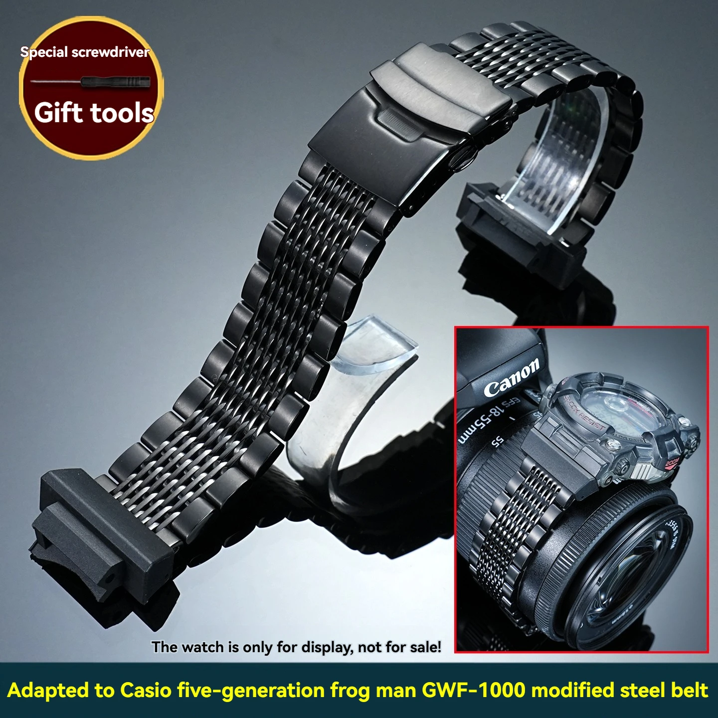 

Металлический ремешок из нержавеющей стали для часов Casio G-SHOCK Frogman GWF-1000 пятого поколения, модифицированный стальной браслет, цепочка для часов GWF-1000