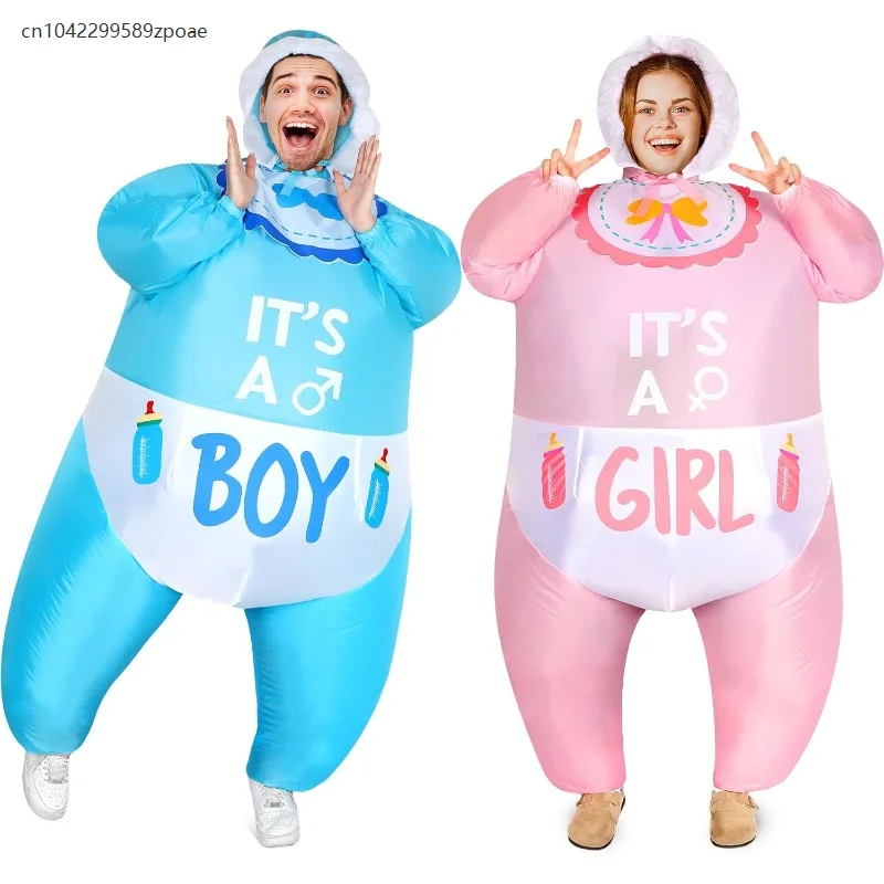 

Adult Cute Pink Blue Inflatable Costume Suit Men And Women Halloween Carnival Party Cosplay Funny Performance Costume Party