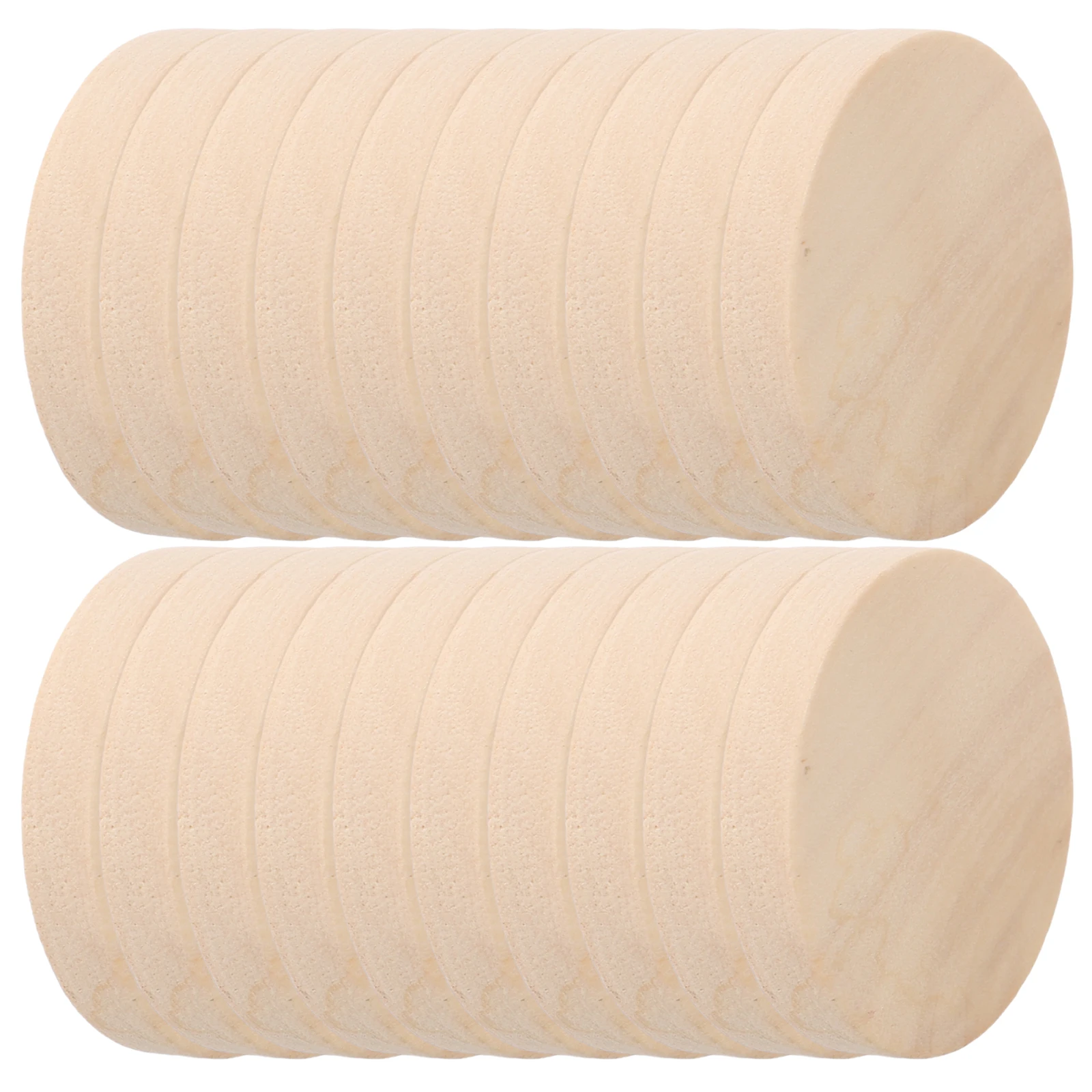

50pcs Solid Wood Circle Discs 20Mm Natural Round Slices Smooth Unfinished Diy Craft Base For Handmade Ornaments Wooden Tokens