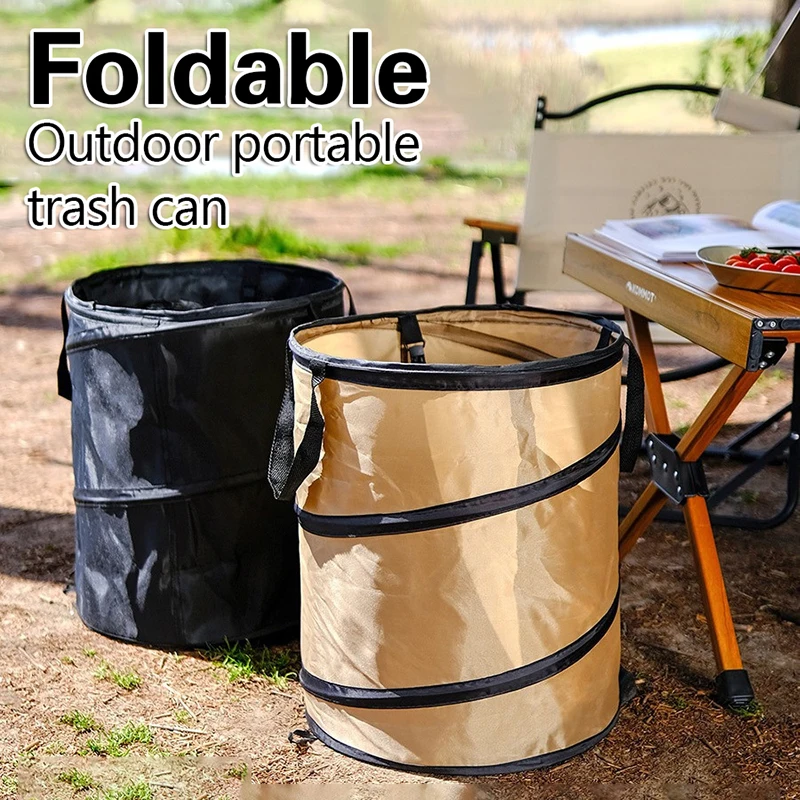 1pc Pop-up Trash Can Outdoor Portable Camping Folding Trash Can Camping Trash Can Gardening Garden Garbage Bag Garden Leaf Buck