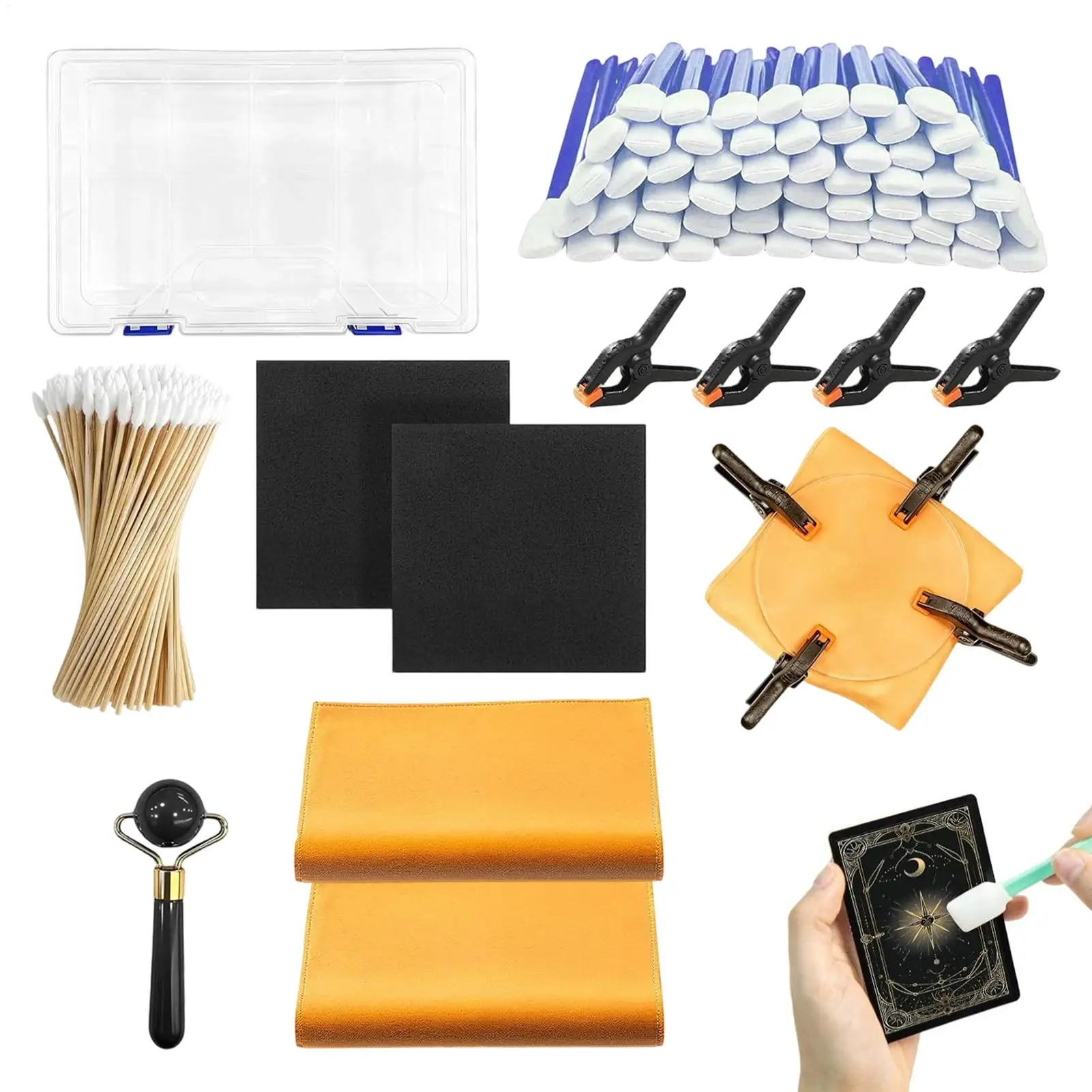 

Card Cleaning Kit 162 Pieces Flattening Grading Care Cleaner Sports Card Cleaning Kit for Protection Fixing Home Offices Sports
