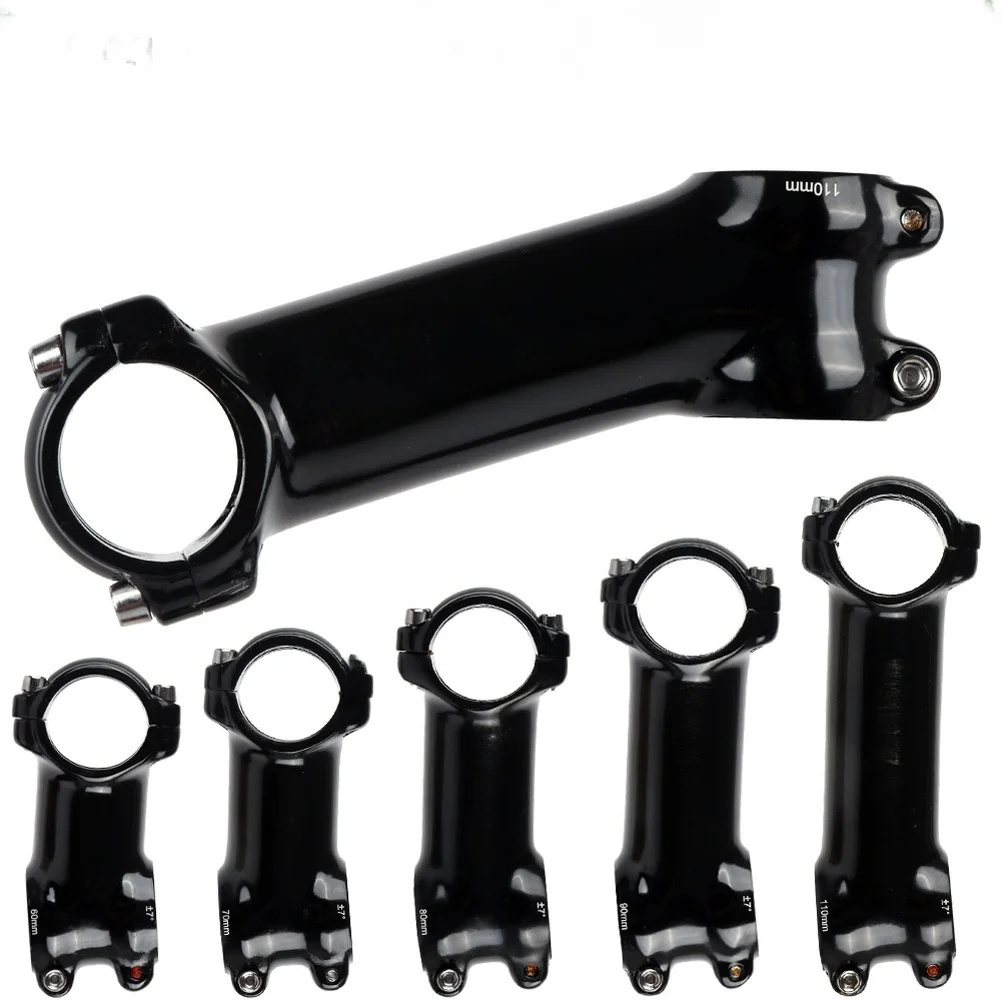 Black Aluminum Alloy Bicycle Stem 7 Degree Handlebar Riser 80mm 90mm 100mm 110mm 120mm For MTB For Road Bike Cycling Parts