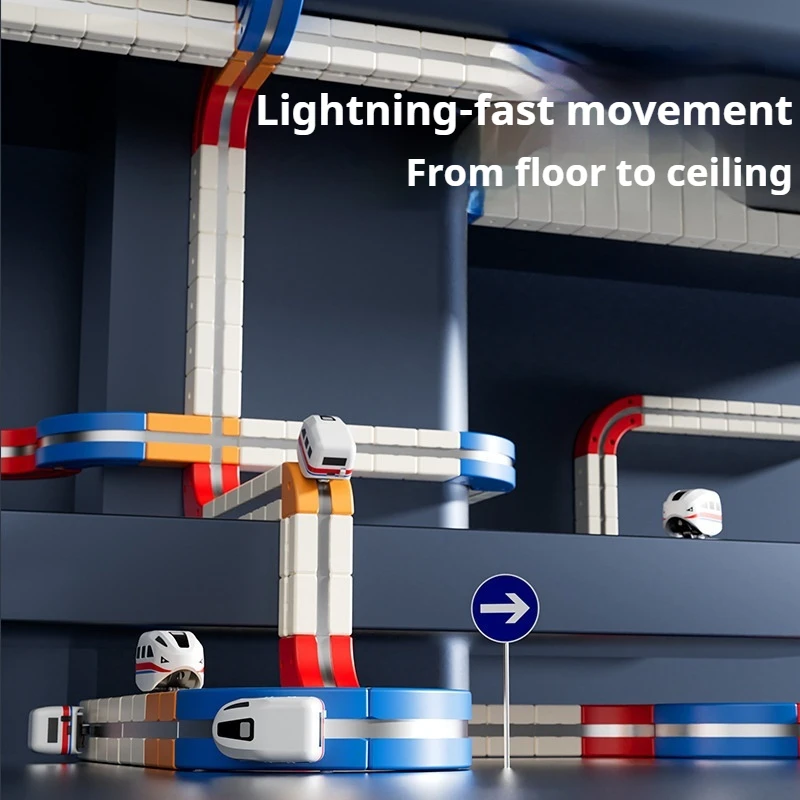 Tren eléctrico de alta velocidad, montaje magnético, juguete DIY, modelo educativo de pista de desviado por gravedad, juego de coche sin Radio controlado