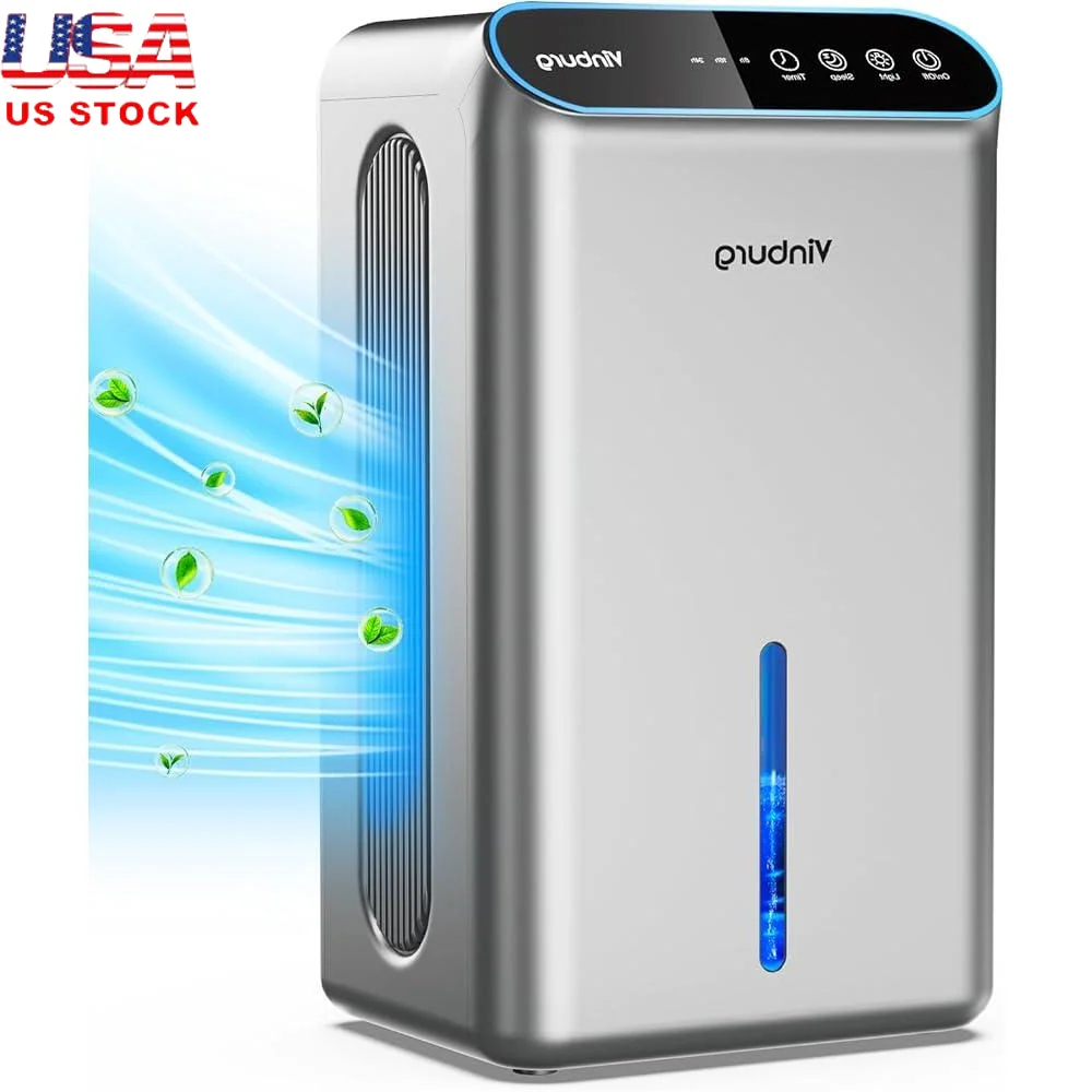 

Портативный осушитель площадью 800 футов, бесшумная работа, автоматическое отключение, режим сна, сливной шланг, многоразовый фильтр, таймер, ночник