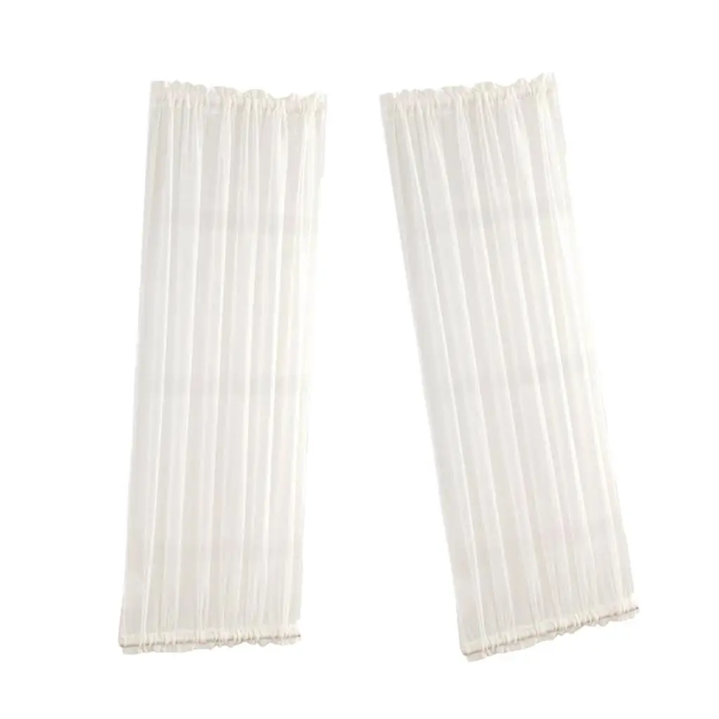 French Door Curtains Panel Polyester Light Filtering Blackout Curtain Bedroom Window Living Room Privacy for Home Room