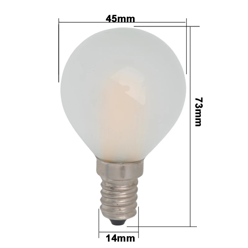 Ampadas 4W Led Filament Light E14 G45 12V 110v 220v Vintage Glass Milky Shell Home decoration Globe Bulb Energy Saving Lamp 12 V