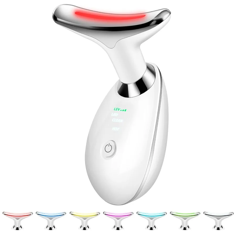

Face and Neck Massager Tool 7in1 Color RedLightTherapy Wand for Skin Care