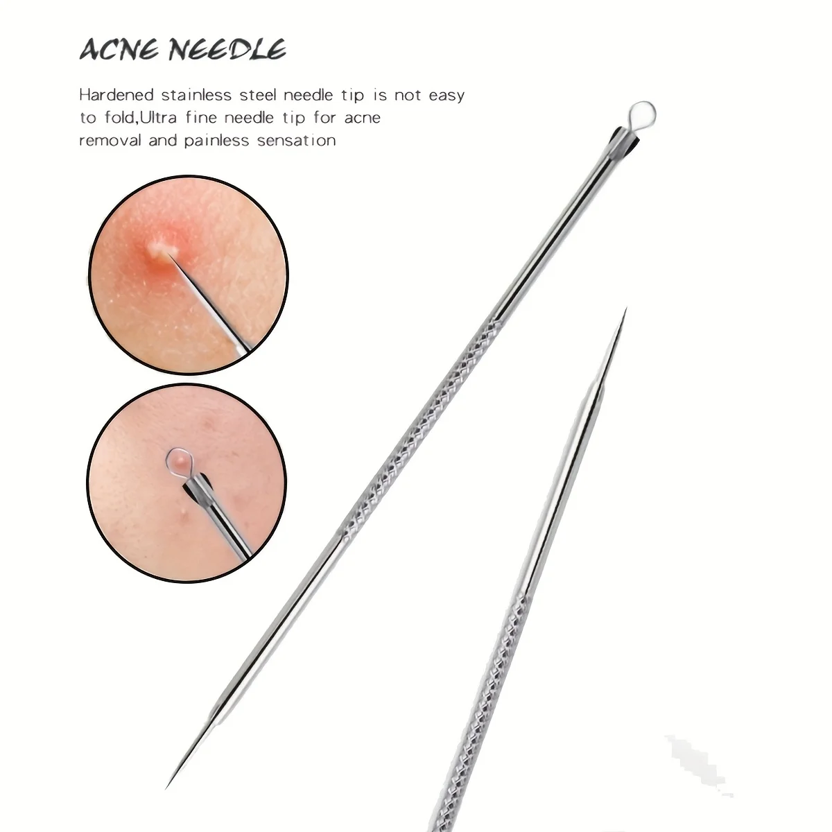 20pcs Stainless Steel Needles - Double-Ended Blackhead Extractors, Professional-Grade, Hypoallergenic, Ideal for Beauty Salons