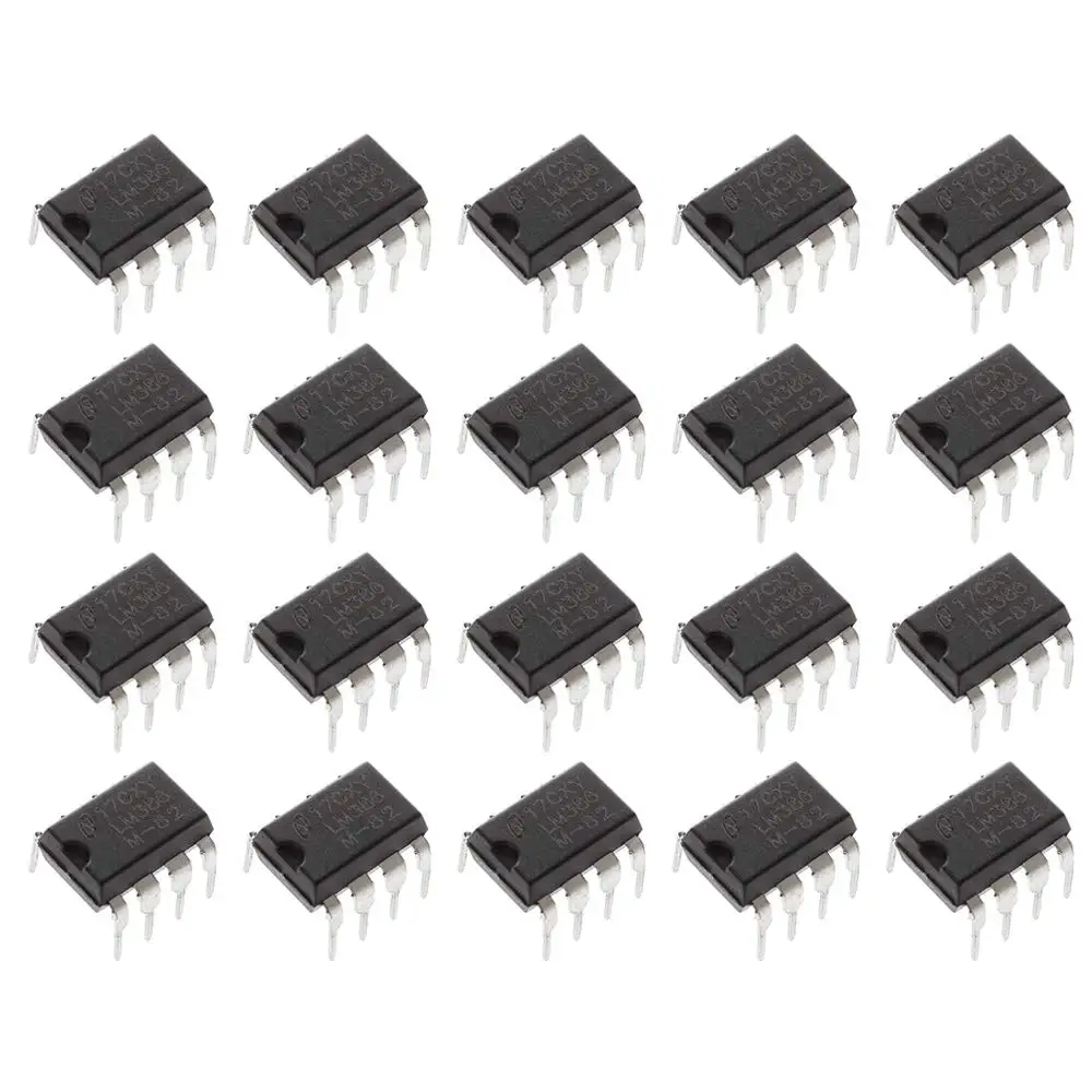 20pcs LM386N LM386 Low Voltage Audio Power Amplifier 300kHz, 8-Pin PDIP Mono,DIP-8