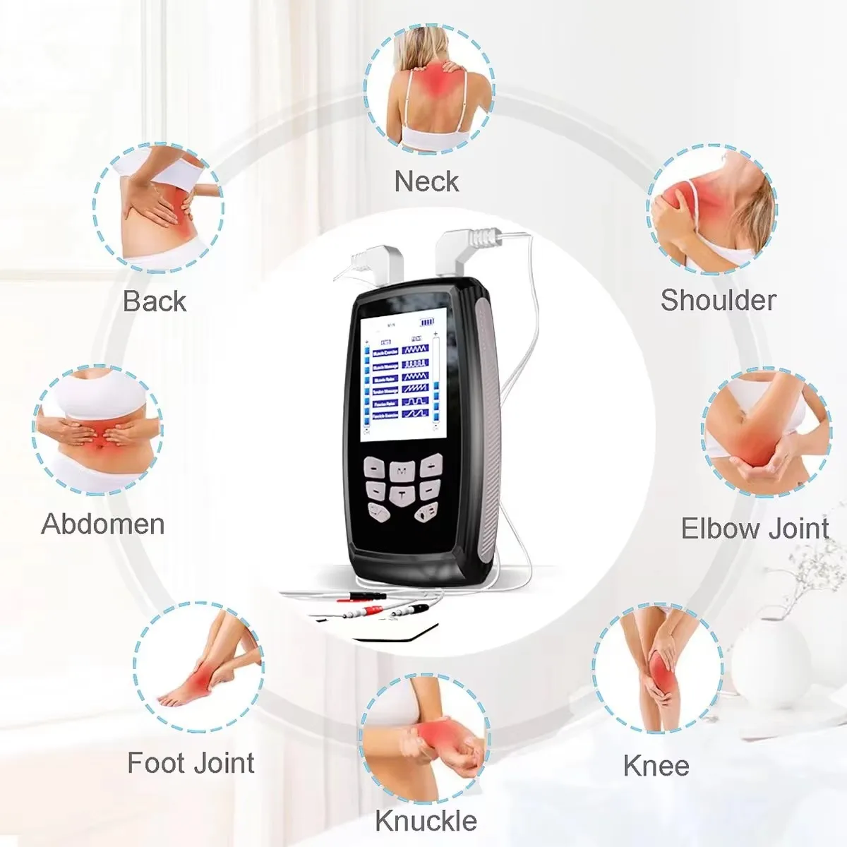 Physiotherapeutic device for muscle building and pain resistance