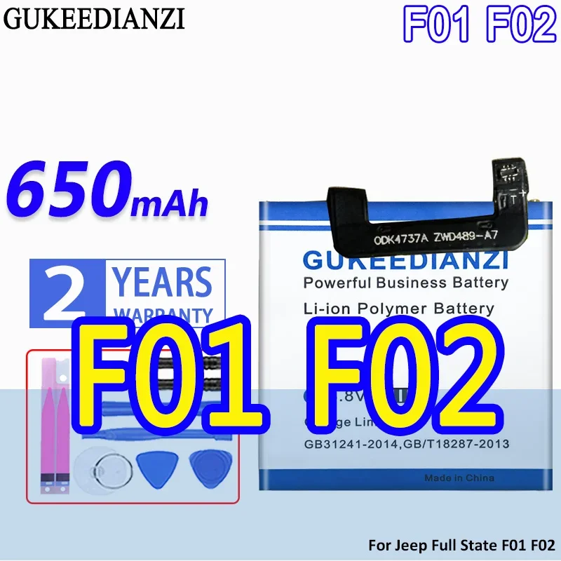 

Smartwatch Battery Durable For Jeep Full State F01 F02 Smart Watch High-Efficiency 650Mah