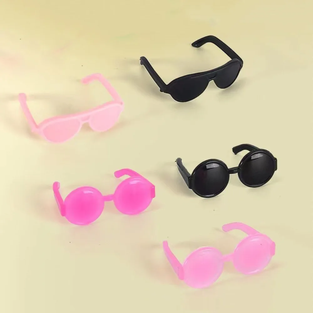 

2pcs/set Doll Sunglass Retro Cool Doll Glasses Multicolor Round Frame Mini Plastic Heart Glasses Fashion Styles Retro