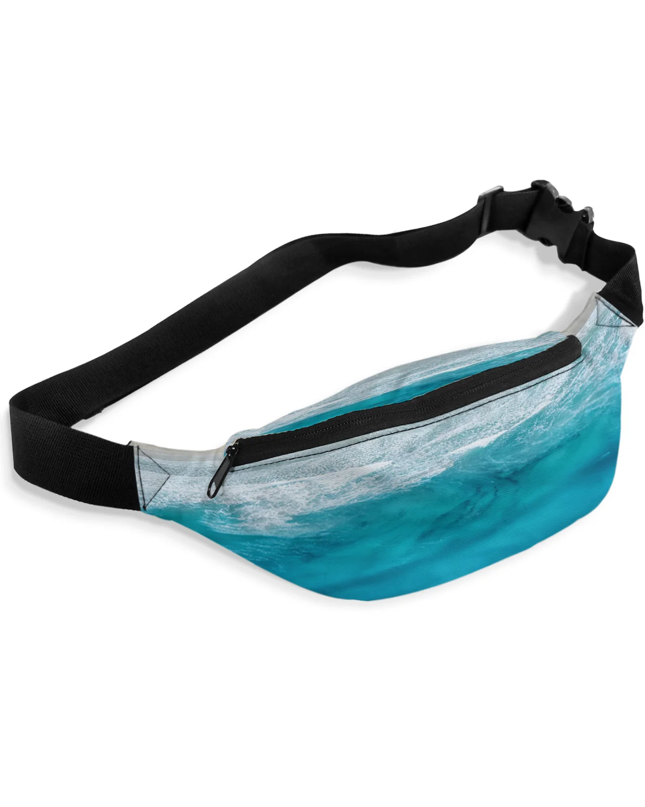 Ocean Beach Waves Waist Packs for Women Waterproof Outdoor Sports Waist Bag Unisex Crossbody Shoulder Bag