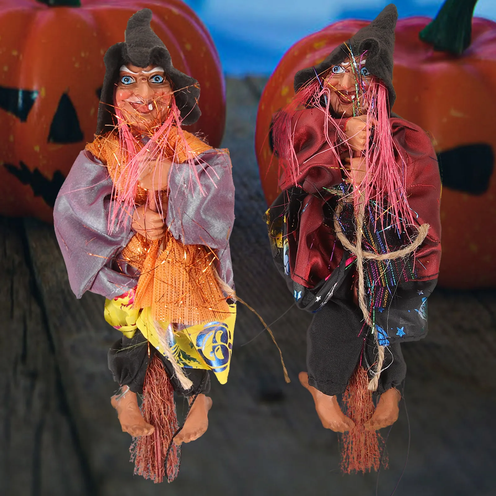 

3 шт., ведьма, метла, декор на Хэллоуин, реалистичный прочный реквизит, изысканное украшение для фестивальной сцены для вечеринки в честь дома с привидениями