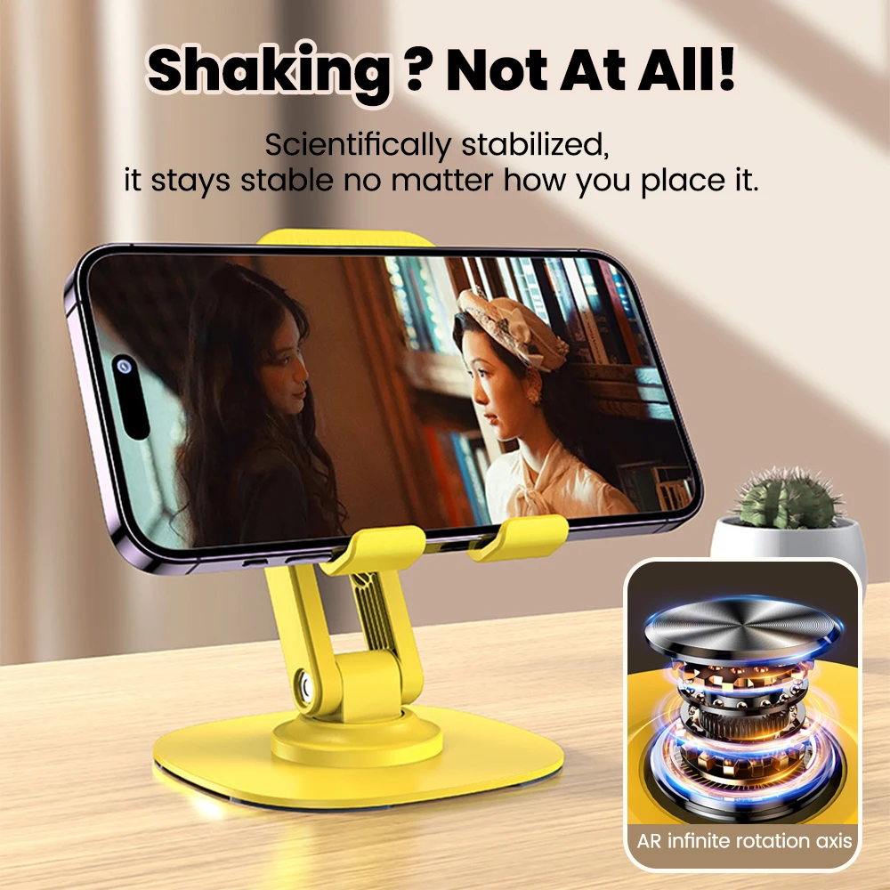 360 °   Support de téléphone Portable de bureau pliable rotatif, tablette universelle paresseuse, Support Mobile Portable pour IPhone 16