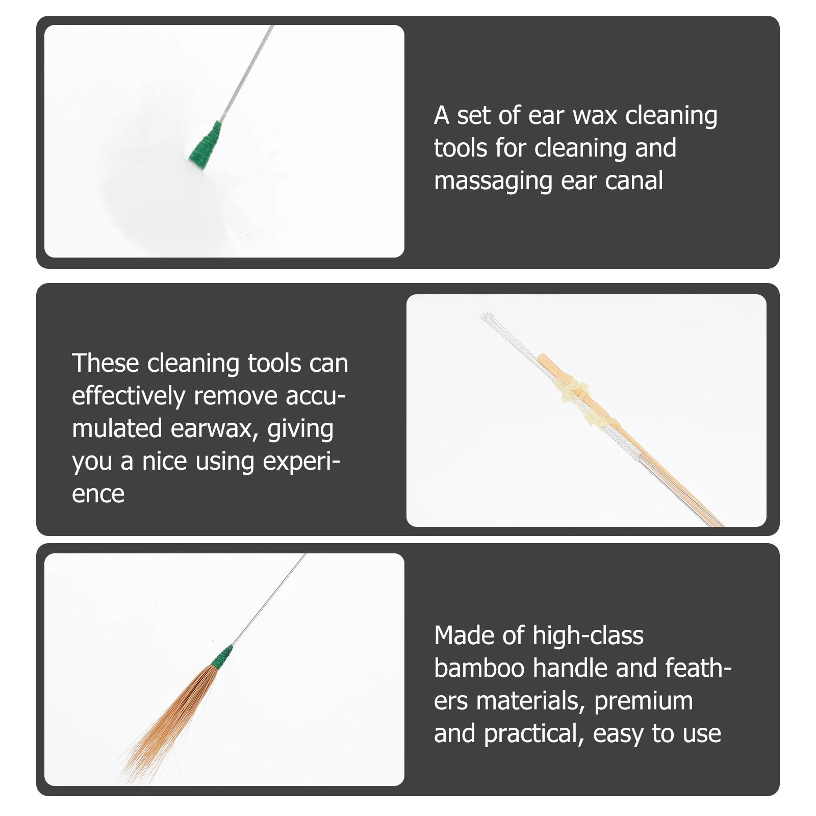 

8 шт., инструменты для чистки ушей, бамбуковая ручка, портативные средства для удаления ушной серы, палочка для ухода за ушами, домашняя палочка для удаления ушной серы