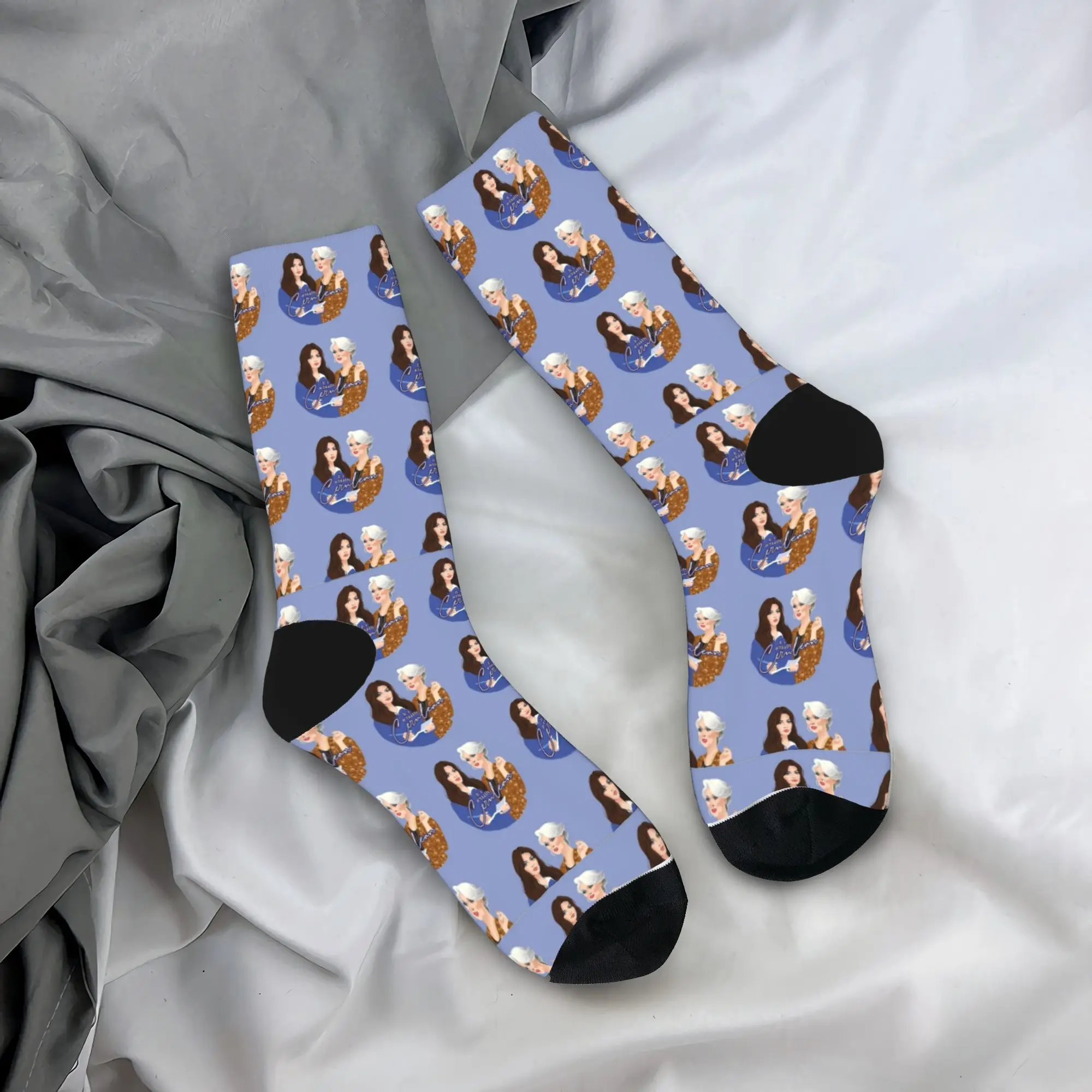 It's actually cerulean The Devil Wears Movie Stockings Harajuku Socks Men's Medium Socks Spring Running Graphic Non Skid Socks