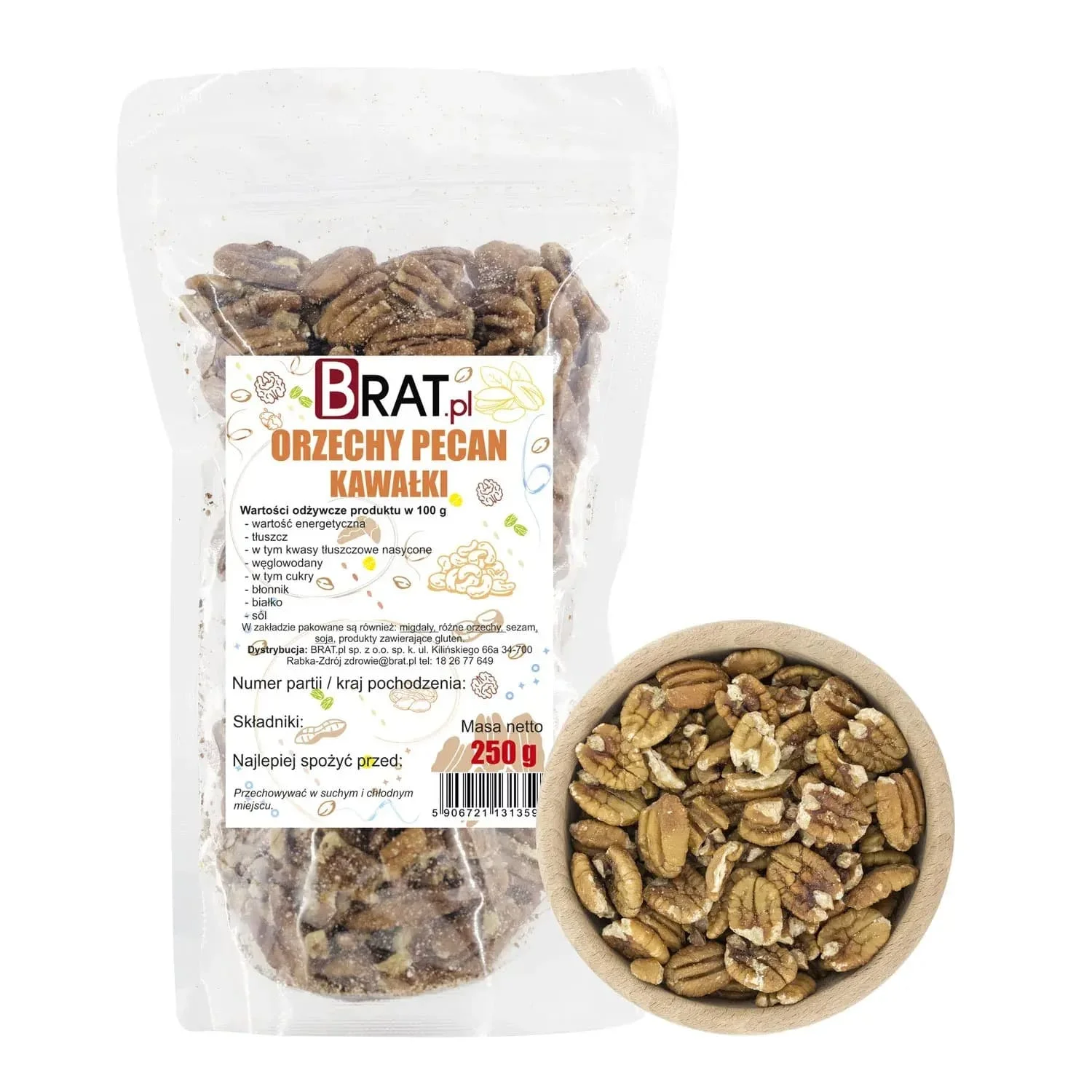 Orzechy pecan kawałki 250g