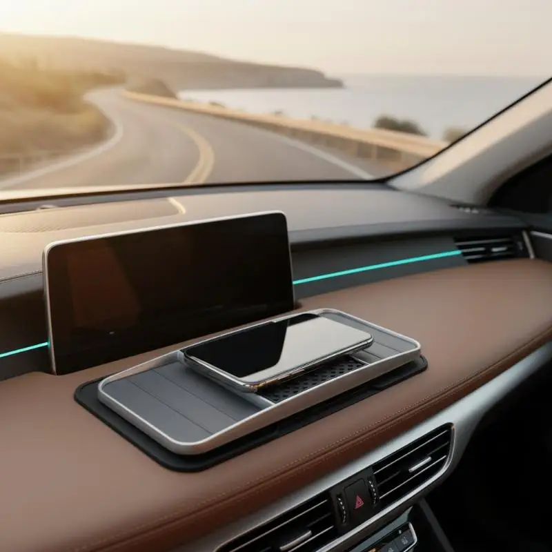 Universal Car Wireless Charger 20W Fast Charging NonSlip Mat for Dashboard Console Mobile Phone Accessory