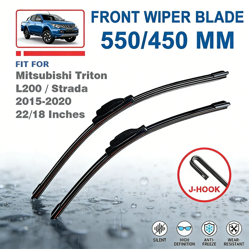 

22"+18" Front Windshield Wiper Blades For Mitsubishi Triton L200 Strada 2015-2020 - Car Windscreen Replacement Accessories 2016