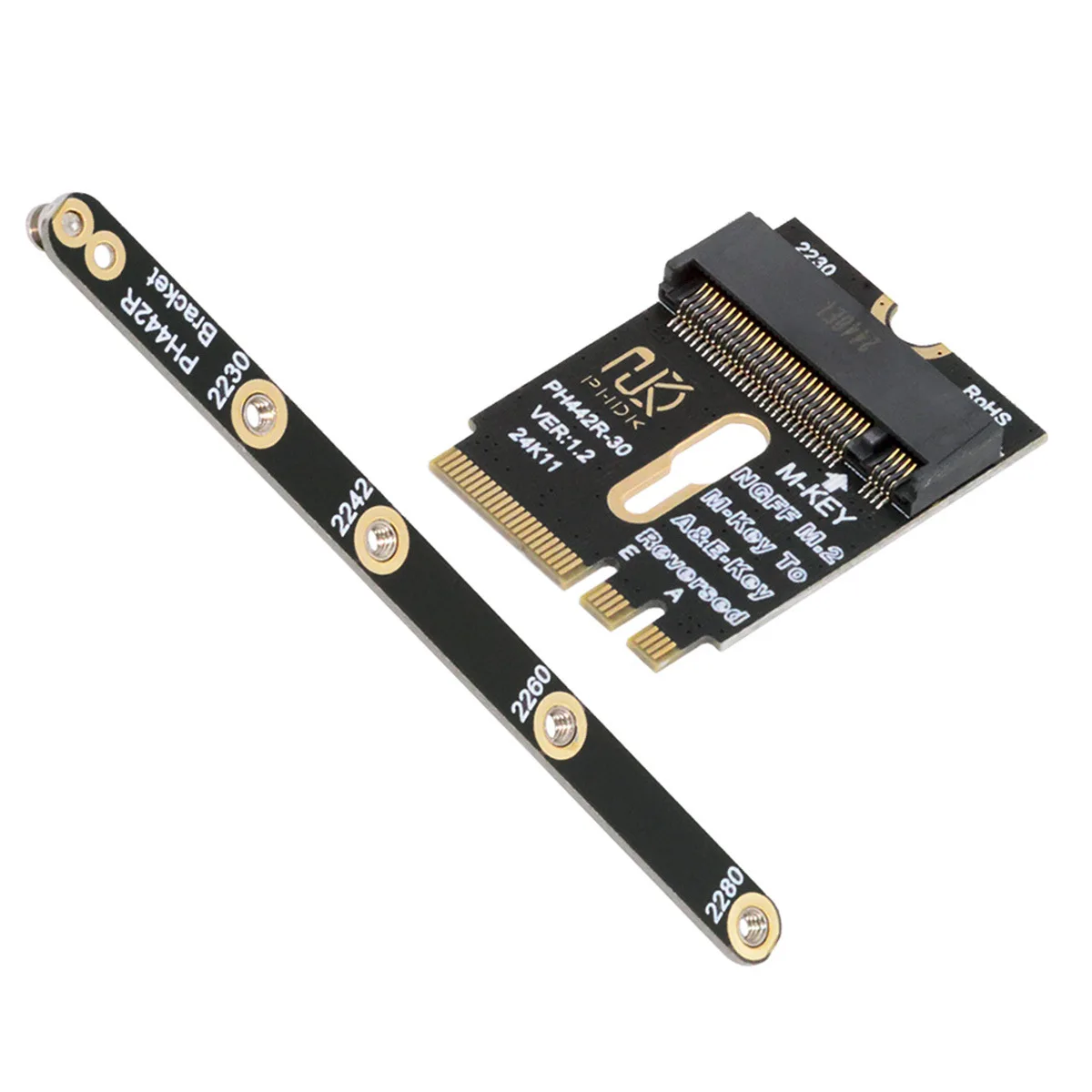 Compact M.2 Key E/A/E to NVME SSD Adapter PCIE GEN3 X4 For 2230 2242 2260 2260 2280 SSD Riser Card