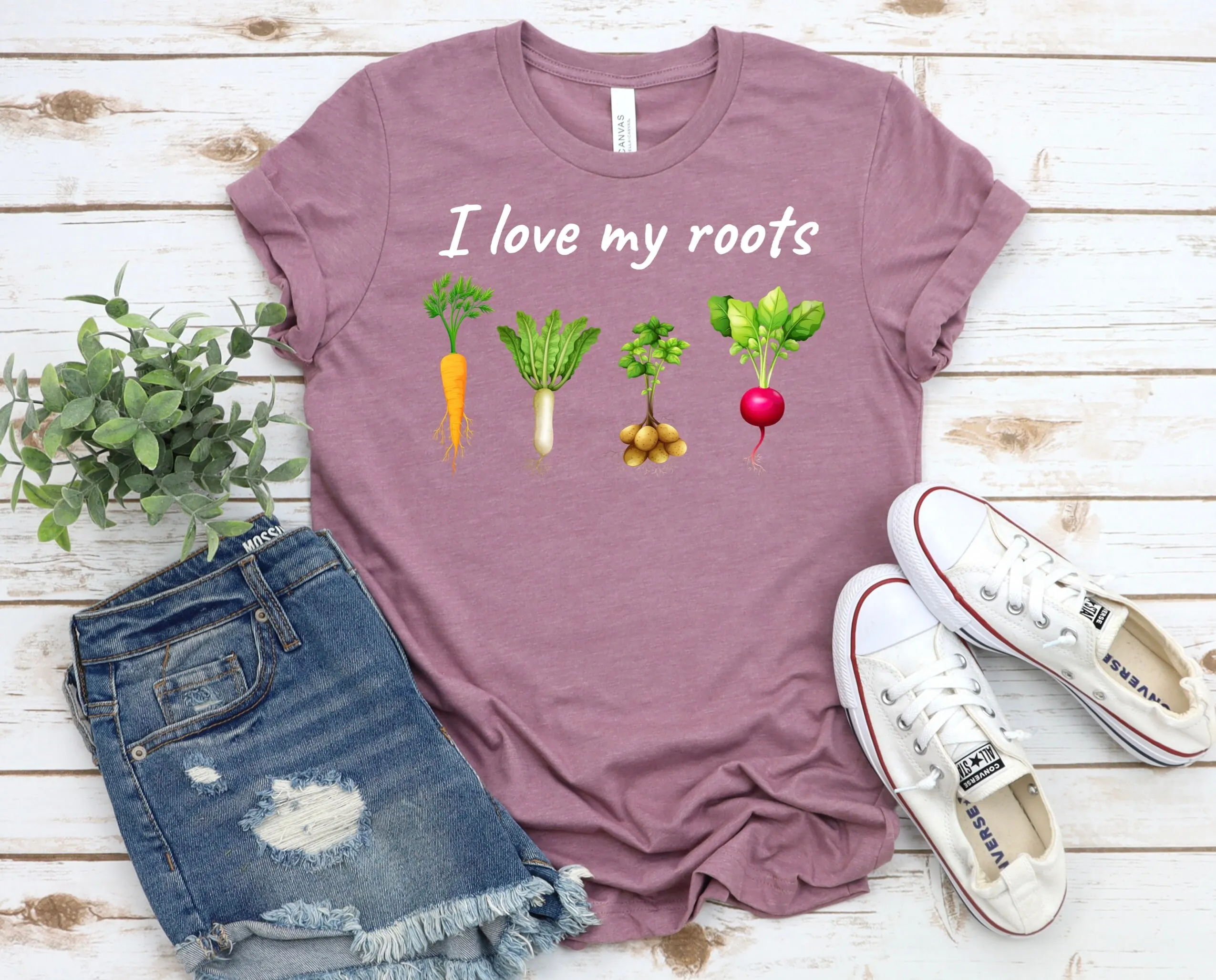 I Love My Roots Vegetable T Shirt Uplifting Spring Gardening Turnip Carrot Outfit Black Veggie