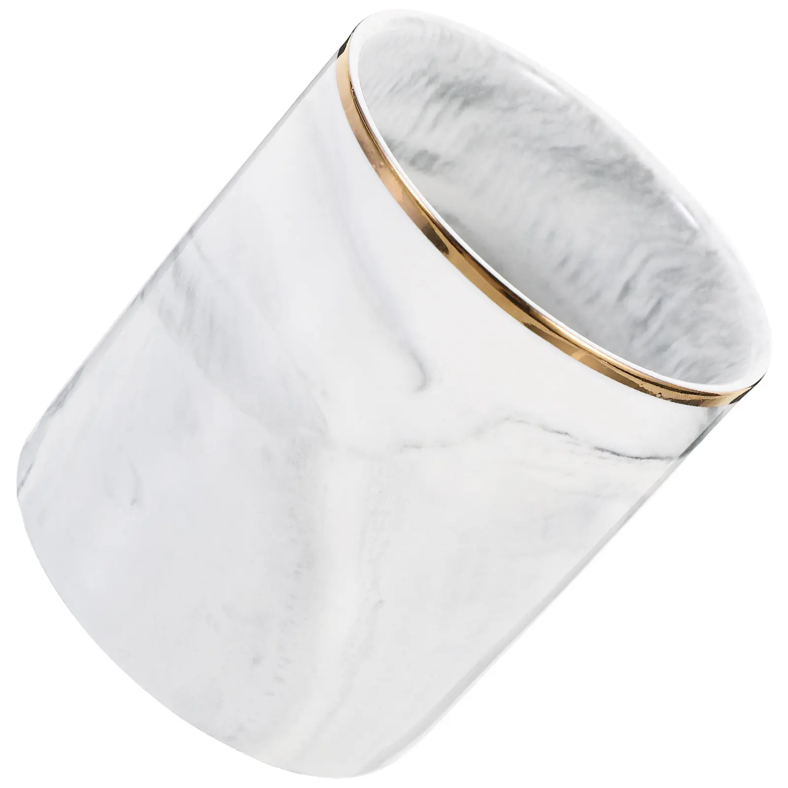 Elegant Marble Pen Holder Desk Organizer Non Slip Crack Resistant Easy Clean Large Capacity Pencil Cup for Makeup Brushes Pens