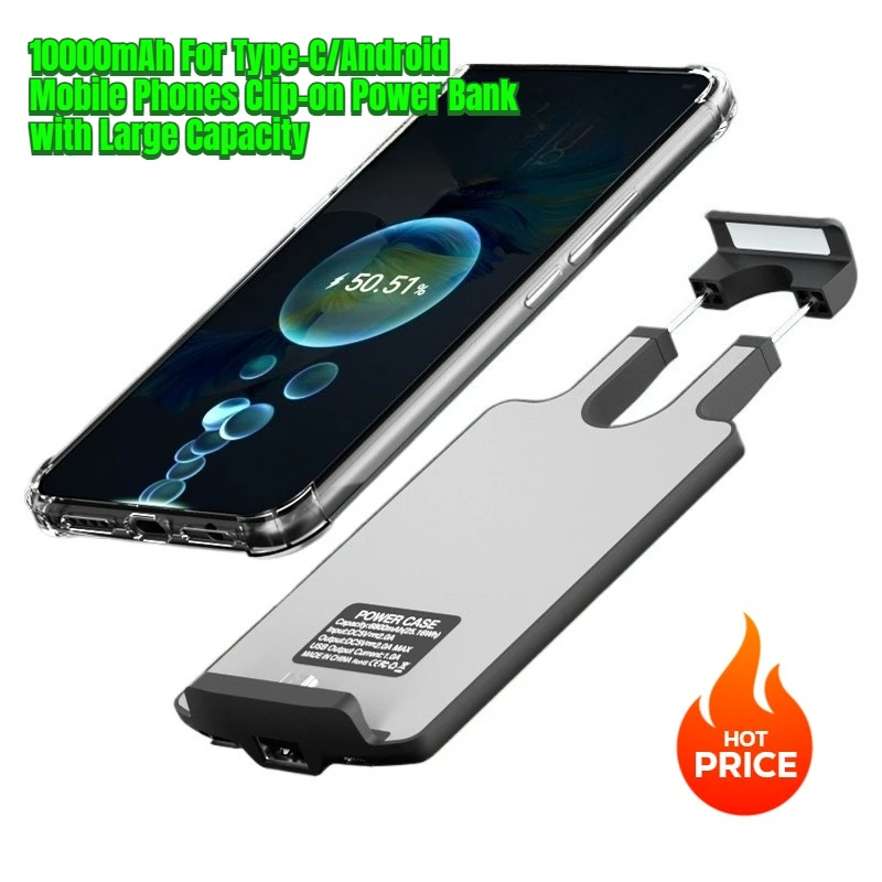 

10000mAh For Type-C/Android Mobile Phones Clip-on Power Bank with Large Capacity