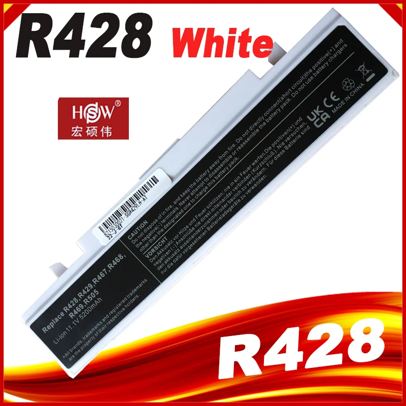 

White Laptop battery For SamSung AA-PB9NC6B AA-PB9NS6B AA-PB9NC6W AA-PL9NC6W R428 R429 R468 NP300 NP350 RV410 RV509 R530 R580