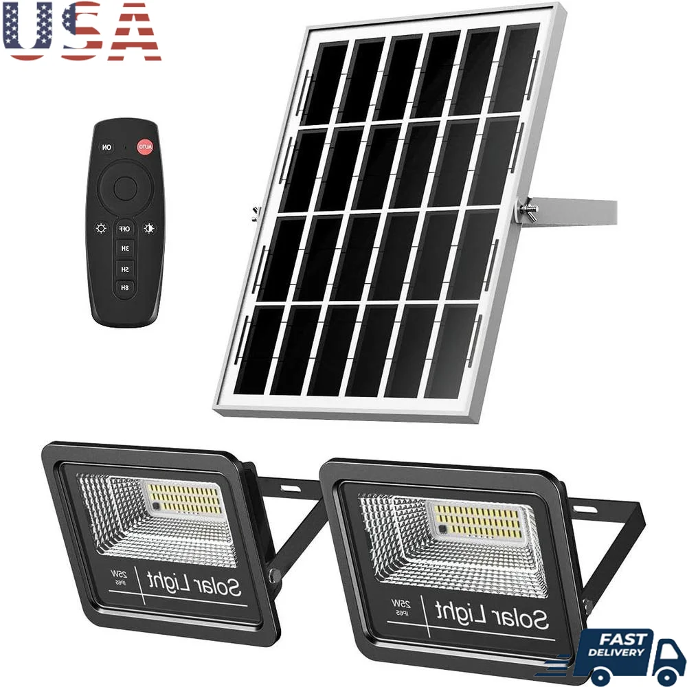 

Solar Flood Light Outdoor 1000LM Waterproof LED Lights Dusk to Dawn Auto On Off Solar Power Lights IP65 Remote Control