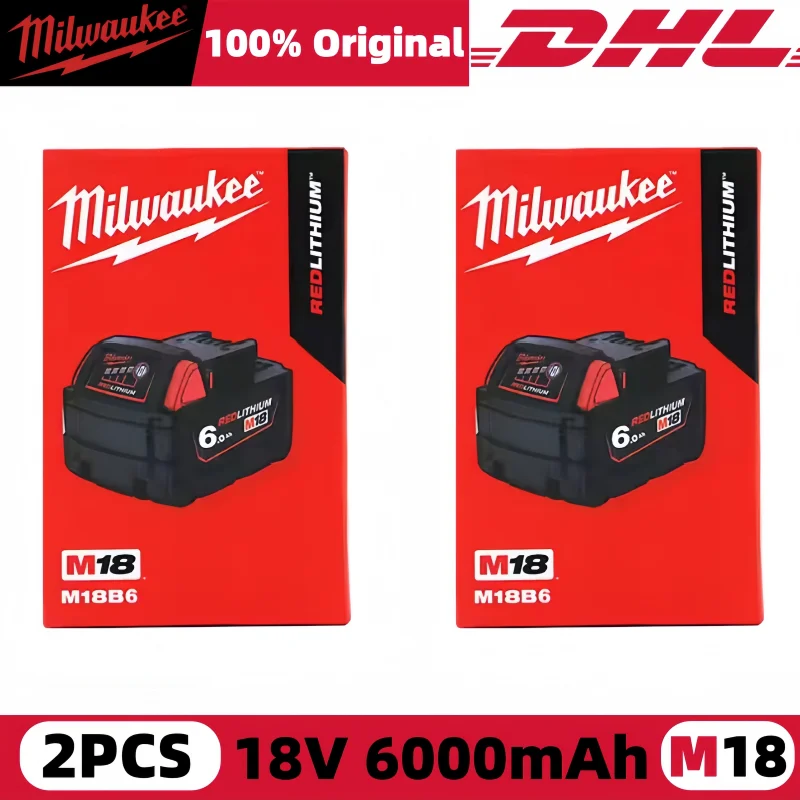 100% New Milwaukee M18 6.0Ah High Output Battery 18V Lithium-ion Rechargeable for Milwaukee M18 Cordless Power Tools 18v Battery image 3