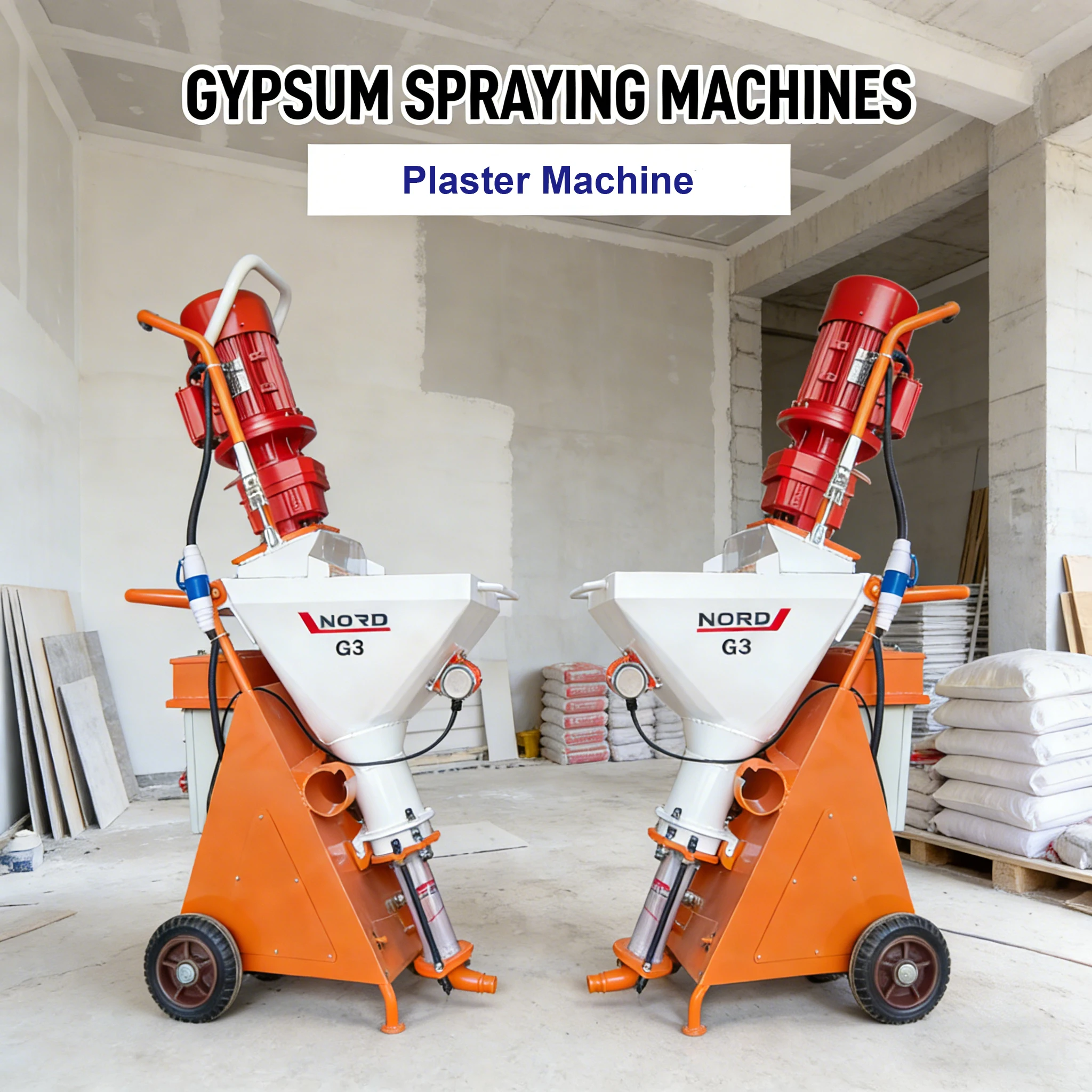 Portable Automatic Wall Plastering Machine CE Rendering Machine Professional 380V Electric Plaster Cement Mortar Spray Machine