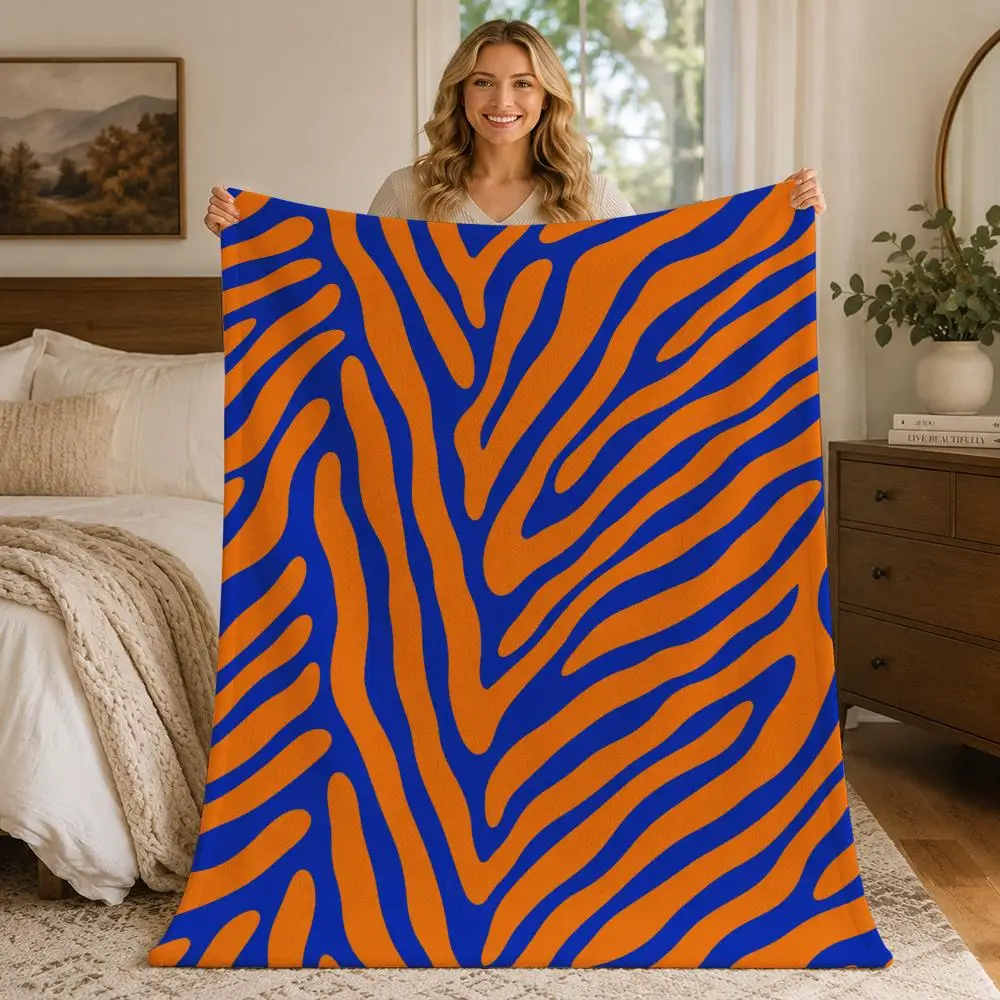 Vibrant Zebra Stripes Throw Blankets Soft Warm Flannel Blanket Bedding for Bed Living room Home Sofa