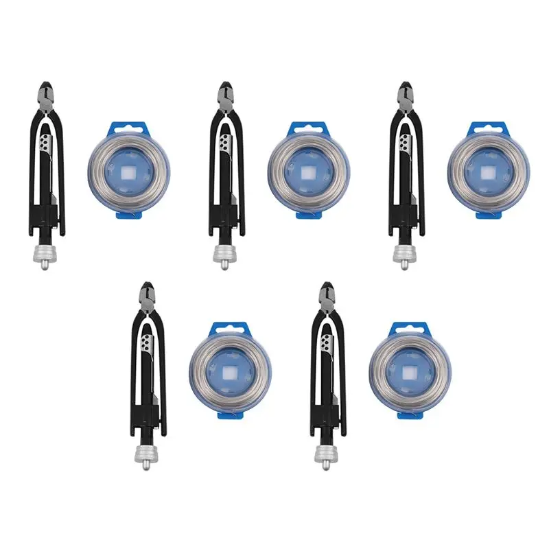 SDFC-5Pcs 6Inch Aircraft Safety Wire Twisting Pliers Set Lock Twist Twister Tool / 15M Roll 0.7Mm Stainless Steel