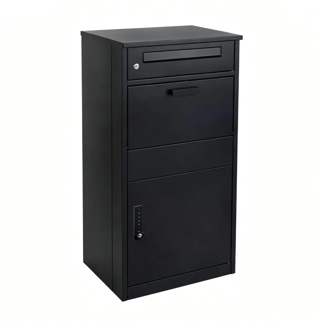 Outdoor  Galvanized Steel Mailbox Large Capacity Standing Parcel Box Mechanical Code Lock for Apartments Express