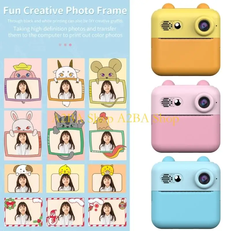 A2BA Kids Photography Learning Tool 3 Roll Paper Printer Video Recording Device